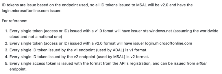A rambling post on Issuer Claim, v1.0 and v2.0 endpoint, Access Tokens ...